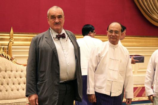 Ministr Karel Schwarzenberg a prezident Barmy U Thein Sein