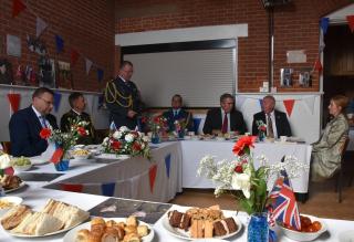 Col. Jiří Svatoš, Czech Defence Attaché, addresses the audience of the gathering in the social club in Ightfield 
