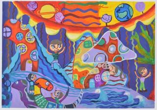 Kresba Amin-Erdene D., 8let, "Krajina"
