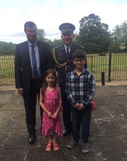 Col. Jiří Svatoš with the ACLA Chairman Daniel Harkin and his children 