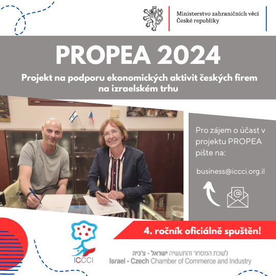 Čtvrtý ročník projektu PROPEA na podporu českých firem na izraelském trhu oficiálně spuštěn