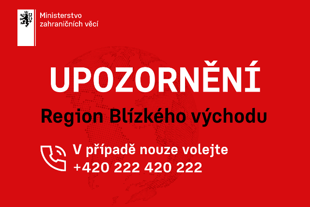 Upozornění pro cesty do regionu Blízkého východu