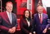 v.l.n.r.: Dr. S. Keller - Oberbürgermeister/primátor, K. Larischová - Generalkonsulin/generální konzulka , Dr. R. Hahlhege - Jonges-Präsident/Jonges prezident 