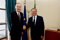 Konzultace náměstka ministra zahraničních věcí Jiřího Brodského s náměstkem ministra zahraničních věcí Itálie Edmondem Ciriellim v Římě