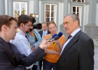 Karel Schwarzenberg s novináři