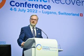 Premierminister Petr Fiala hielt eine Rede auf der Ukraine-Konferenz in Lugano