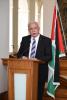 Ministr zahraničí Palestiny Rijád Malkí na tiskové konferenci