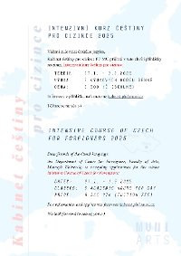  Winter Intensive Czech course for foreigners