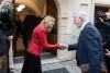 Přivítání prezidenta Pavla v Českém domě ředitelkou Českého centra M. Koblerovou