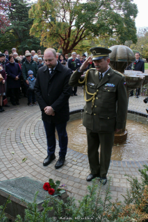 Czech Deputy Ambassador Jan Brunner and Defence Attaché Col. Jiří Niedoba at the Memorial in Leamington Spa on 27 October 2018