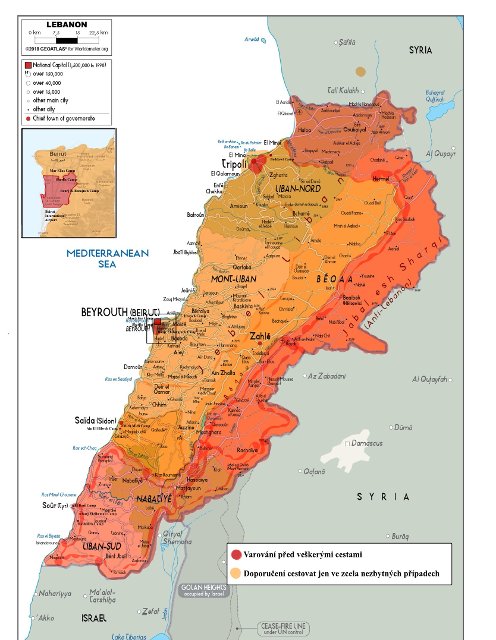 Lebanon travel map