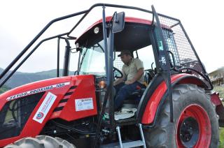 Handing over forestry tractor in Tusheti