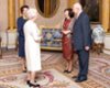 Copilot said:  Queen Elizabeth II, Princess Anne, and President Václav Klaus with his wife, Livia.