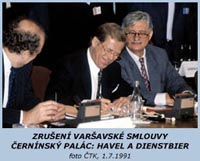 Zrušení Varšavské smlouvy, Černínský palác: Havel a Dienstbier 1.7.1991, foto ČTK
