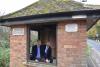 Czech Deputy Ambassador Jan Brunner (right) with Neil Rees in the bus shelter between Wingrave and Aston Abbotts which President Beneš donated to the towns