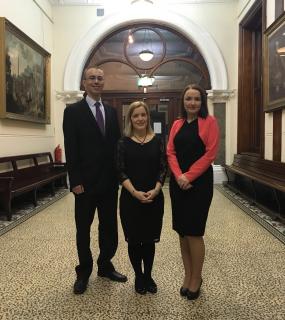 Representatives of the Czech Embassy in London with the chair of the Czech School in Manchester Pavla Matásková (middle)