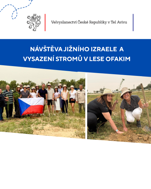 Sázení stromů v lese Ofakim na jihu Izraele