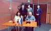 Podpis memoranda o spolupráci. Kristýna Stejskalová (AOBP), Ivan Kralj (GOIS), Jan Havránek (Ministerstvo obrany ČR), Juraj Chmiel (Velvyslanectví ČR), Uroš Lampret (Ministerstvo obrany SI)