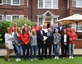 The participants of the reception for the Czech Athletic Delegation at the IAAF World Athletic Championships in London 2017