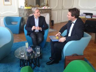 Mairie de la ville de Nancy. Rencontre de l'Ambassadeur avec le Monsieur le Maire Laurent Hénart.