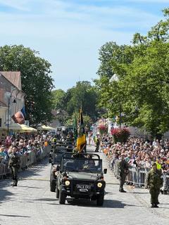 Military parade in Kuressaare during the Victory Day