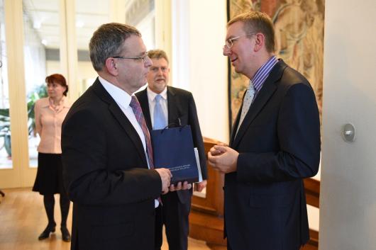 Ministr Lubomír Zaorálek a lotyšský ministr zahraničí Edgars Rinkēvičs