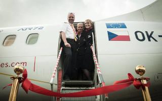 Første flyvning fra Prag til Aarhus, Foto: Aarhus Airport 