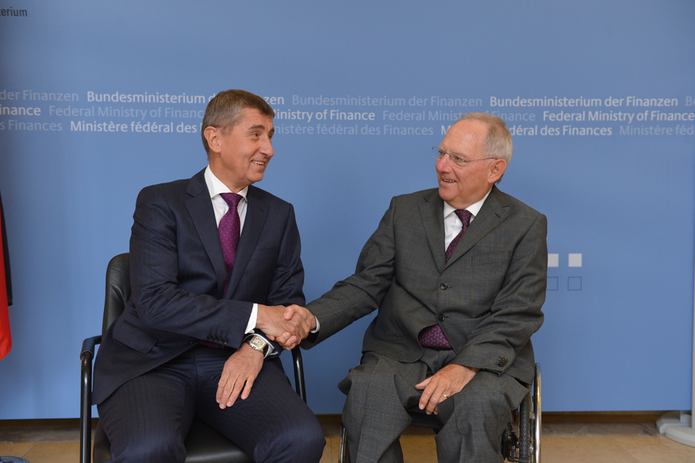 Jednání ministrů financí A. Babiše a W. Schäubleho 12. 5. 2014 v Berlíně