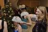 Guests don wigs in Mozart style for Amadeus party.