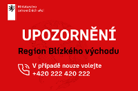 Upozornění pro cesty do regionu Blízkého východu