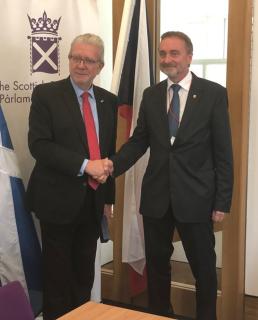 Chair of the Constitution and Law Committee of the Czech Senate, Miroslav Antl, with the Scottish Cabinet Secretary, Michael Russell