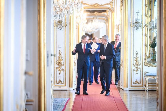 Petr Fiala und Bundespräsident Alexander Van der Bellen