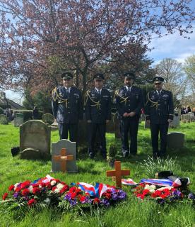 The Czech military delegation at the grave of Col. Zbyšek Nečas-Pemberton Ret. 