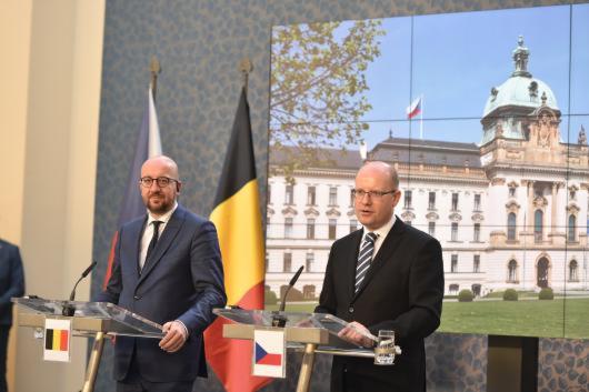 Prime Minister Bohuslav Sobotka meets Charles Michel, the Prime Minister of the Kingdom of Belgium