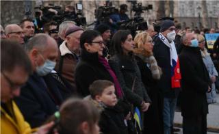 Velvyslanec se zúčastnil shromáždění na podporu Ukrajiny