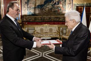 Předání pověřovacích listin do rukou prezidenta Italské republiky