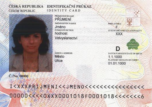 Identifikační průkaz s označením D