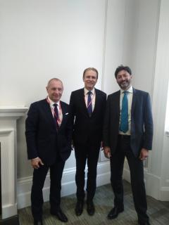 Ambassador Sečka and Deputy Minister Šrámek with Director of the European section of the FCO Vijay Rangarajan