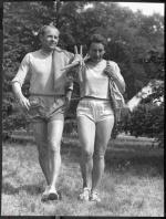 Emil Zátopek y cónyuge Dana Zátopková