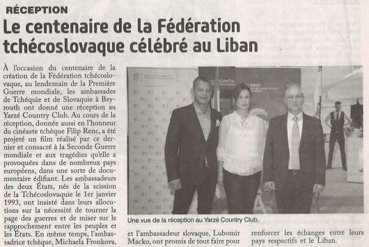 article in L'Orient Le Jour