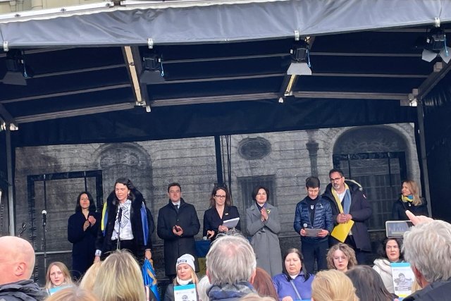 V Bernu jsme si připomněli třetí výročí ruské invaze na Ukrajinu
