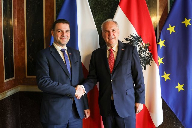 Außenminister der Tschechischen Republik Petr Macinka besuchte Österreich