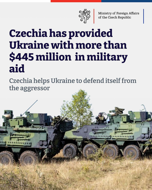 Chequia envía a Ucrania cientos de sistemas militares pesados por valor de decenas de millones de USD durante el primer año de la invasión rusa