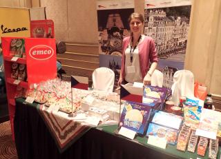 Czech booth was offering traditional Czech products such as glass, Carlsbad wafers and chocolate, as well as homemade Christmas gingerbread and cookies.