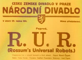 R.U.R./Plakát premiéry v Národním divadle v Praze 