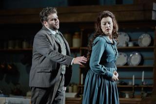 Slovak opera singer Peter Berger (Laco) and Sinéad Mulhern (Jenufa). Photo: Kaare Viemose  