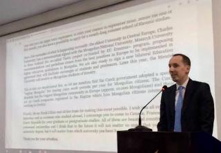 Projev velvyslance Jiřího Brodského na "Veletrhu vzdělání a firem".