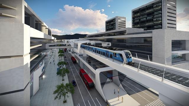 Foto: Render Empresa Metro - Vizualizace bogotského metra s vlakem RegioPanter společnosti Škoda Transportation