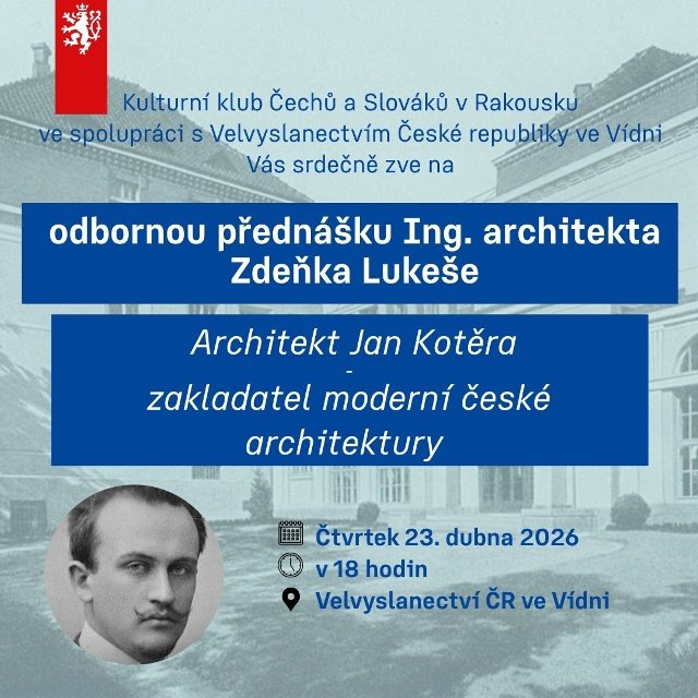 Pozvánka na odbornou přednášku Ing. architekta Zdeňka Lukeše