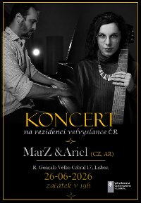 Convite para concerto da cantora Markéta Zdeňková (MarZ) e do pianista argentino Ariel Rodriguez